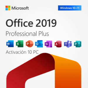 Microsoft Office 2019 Professional Plus | Retail | 10 PC Windows | Vitalicia