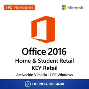 Microsoft Office 2016 Home & Student | Retail | 1 PC | Vitalicia