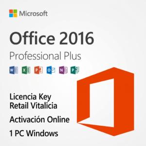 Microsoft Office 2016 Professional Plus | Retail | 1 PC Windows | Vitalicia