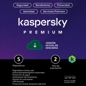 Kaspersky Premium | Retail | 5 Dispositivos | 12 Meses