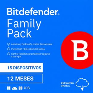 Bitdefender Family Pack | KEY | 15 Dispositivos | 12 Meses