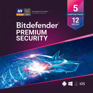 Bitdefender Premium Security | KEY | 5 Dispositivos | 12 Meses