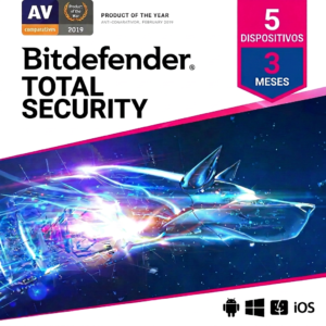 Bitdefender Total Security | KEY | 5 Dispositivos | 3 Meses